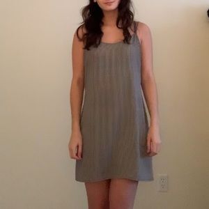 Black and white striped spaghetti strap dress